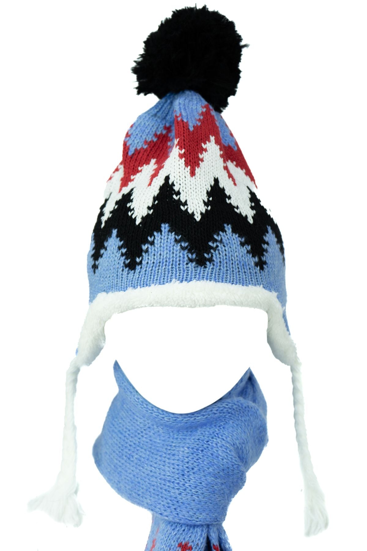 Çocuk Kışlık Kalın Ponponlu Bere Atkı Eldiven Tam Set